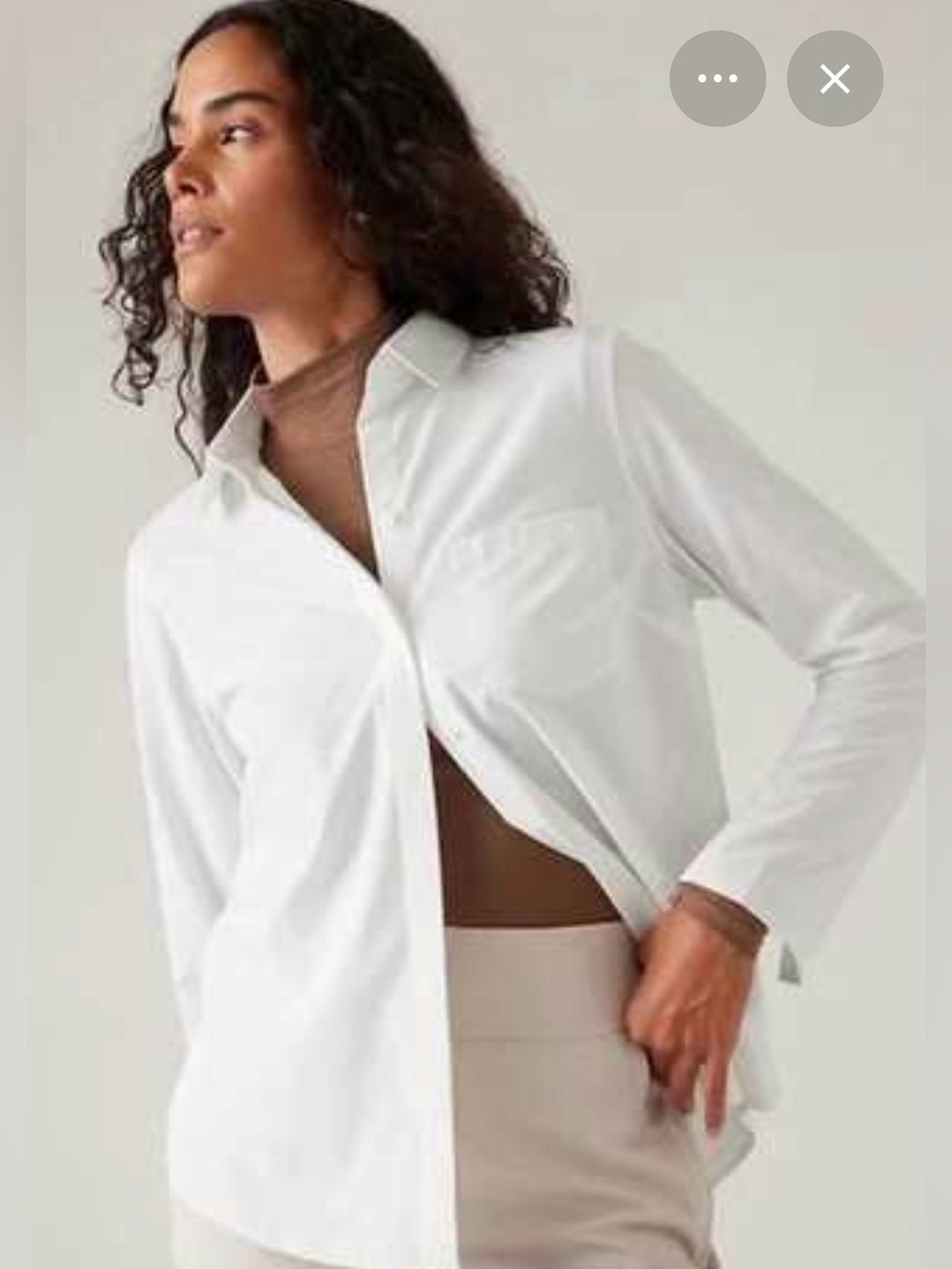 NWT Athleta Everlasting White Long Sleeved Top Sz XXS. (#659326)